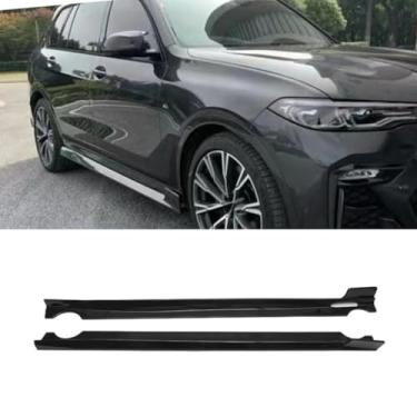Imagem de Extensão de spoiler labial de saia lateral do carro difusor protetor para X7 G07 2020-2023 avental divisor de saia lateral do carro acessórios (preto brilhante)