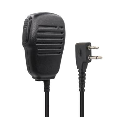 Imagem de Microfone de alto-falante de ombro resistente com clipe rotativo e botão PTT compatível com rádios portáteis GXT1000VP4 e todos os rádios portáteis Midland GMRS/FRS LXT/GXT/V8/V80 da série GXT1000VP4