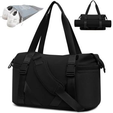 Imagem de Bolsa de ginástica MAXTOP para mulheres e homens, sacola preta de ioga