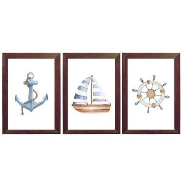 Imagem de Quadro Quarto Infantil Marinheiro Náutico Barco Aquarela - Creative Ca