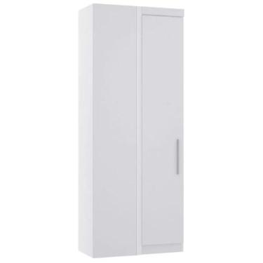 Imagem de Guarda-roupa Canto Reto Modulado 1 Porta Alpes Luciane, Branco/Branco
