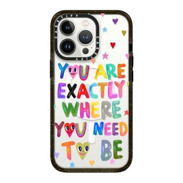 Imagem de CASETiFY Capa Impact para iPhone 13 Pro [4X testado contra quedas de grau militar/proteção contra quedas de 2,5 metros/compatível com Magsafe] - Você está exatamente onde precisa estar - preto