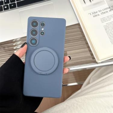 Imagem de Capa para Galaxy A56 5G com suporte giratório e magnético de silicone (para Galaxy A56 5G/cinza)