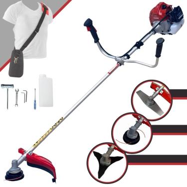 Imagem de Roçadeira Multifuncional Kawashima BCJ431L 2 Tempos 43cc 1,7HP de Potência Cortador de Grama Com Cabeçote de Nylon + Lâmina 2 Pontas + Lâmina 3 Pontas