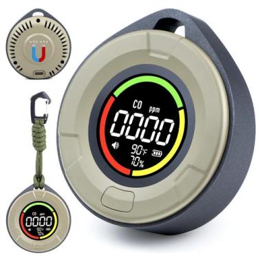 Imagem de Detector de Monóxido de Carbono Pildegro 3 em 1 Recarregável Cinza