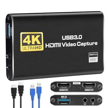 Imagem de Placas de captura de áudio e vídeo, placa de captura HDMI 1080p para jogos, streaming compatível com Nintendo Switch, PS3/4, Xbox One, Twitch, YouTube