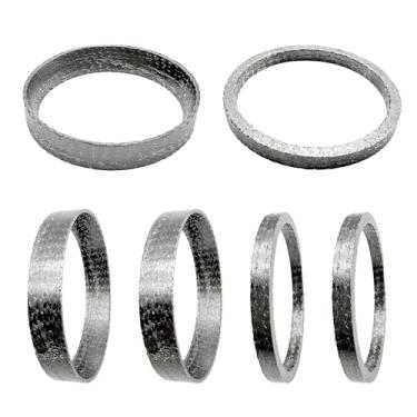Imagem de Strongthium Junta de escape compatível com Harley Davidson Big Twin Sportster modelos Dyna Touring Softail 1984-2024 Feito de malha de aço e grafite 3 pares