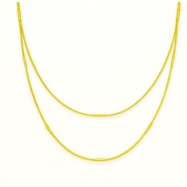 Imagem de Colar Duplo plaquinhas Minimalista Banhado a Ouro – Presente Elegante com Embalagem Especial,