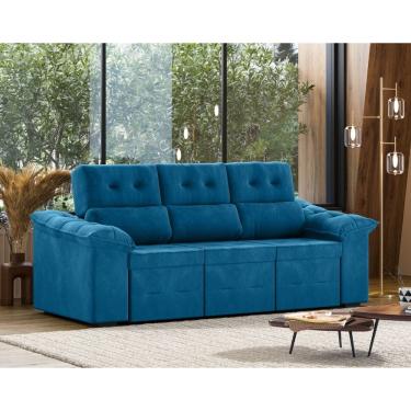 Imagem de Sofá 3 Lugares Retrátil Reclinável 200cm Suede Suiça Flash