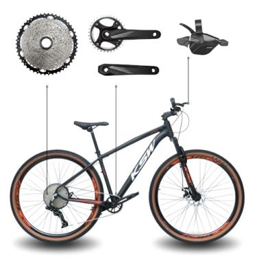 Imagem de Bicicleta Aro 29 Bike Ksw Mtb 12v Marchas K7 11-50 Quadro em Alumínio 6061 (Preto/Vermelho/Branco, 15)