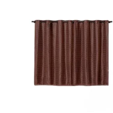 Imagem de Cortina Blackout Blecaute Pvc Com Tecido Xadrez 2,80 X 1,60(Marrom)