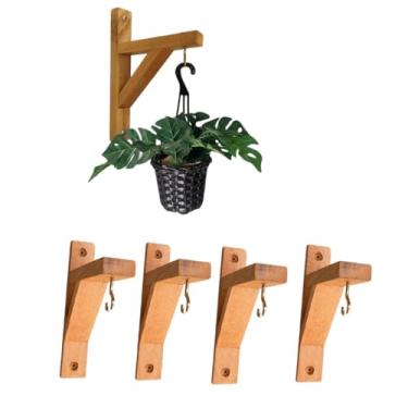 Imagem de Kits Suporte para Plantas Mão Francesa Madeira Eucalipto Com verniz(Kit-4-Unidade-15x15-P)