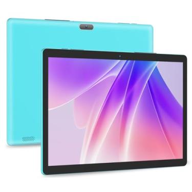 Imagem de PRITOM Tablet M10 de 10 polegadas - tablets Android 13 com 64 GB, expansão de 512 GB, quad-core, tela HD IPS, câmera dupla, Wi-Fi, Bluetooth, ciano
