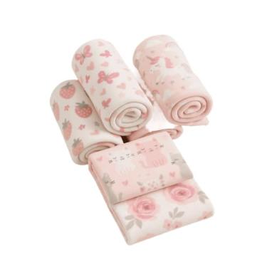 Imagem de KIT 2 UND MANTA INFANTIL BEBE SOFT COBERTOR ANTIALERGICO MENINA MENINO 1m x 0,90m (MENINA)