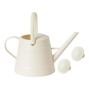 Imagem de WeiLaiKeQi Regador de 1 galão para plantas de interior, portátil, prático, espesso, multiuso, bico longo com aspersor de água, Branco