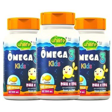Imagem de KIT C/3 Un Ômega 3 Kids 500mg 180 Caps S/ Aditivos E Metais - Unilife
