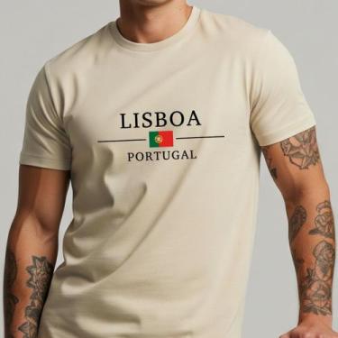 Imagem de Camisa Masculina Lisboa Portugal Estilo Streetwear Casual Estampa Pais