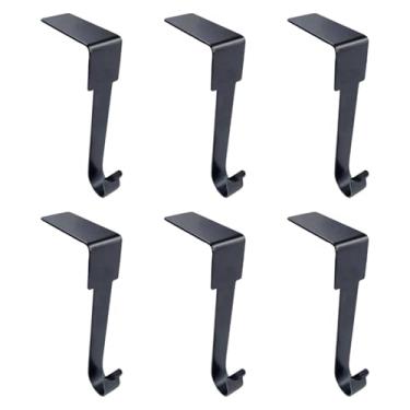 Imagem de Fancyes 6 peças de suporte para meias de Natal, meias de Natal penduradas, gancho de guirlanda de metal, cabide antiderrapante para de lareira, Preto