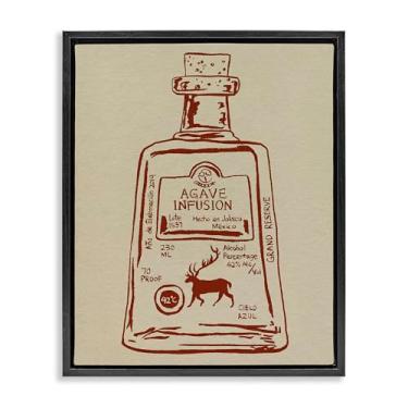 Imagem de Stupell Industries Arte de parede em tela flutuante com moldura preta de essência de licor simples por Melissa Wang, 53 x 43 cm