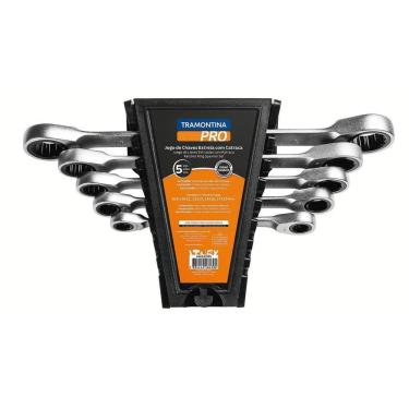 Imagem de Jogo De Chaves Estrela Com Catraca 5 Peças Tramontina Pro Tramontina