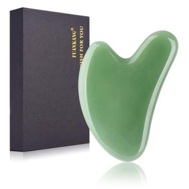 Imagem de Ferramenta de massagem facial Gua Sha FUANKANG Stone Green