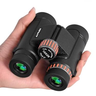 Imagem de Hipimvp Binóculos profissionais 10 x 26 para adultos de alta potência com adaptador de telefone, prismas BaK4 HD, binóculos super brilhantes e leves para observação de pássaros, caça