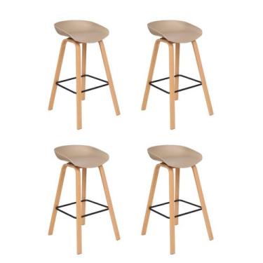 Imagem de Kit 4 Banquetas Alta Polipropileno Toledo Fratini - Fratini Móveis