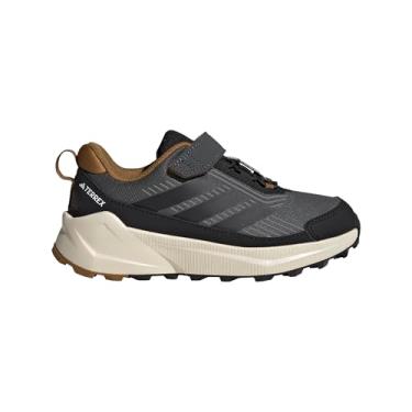 Imagem de adidas Tênis infantil unissex Terrex Trailmaker 2 Climaproof para caminhada (criança pequena), Cinza/Preto/Bronze Strata, 10.5 Little Kid