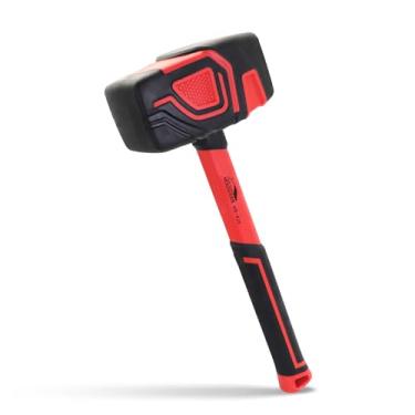 Imagem de HOUSERAN Martelo, martelo de 1,020 g, martelos macios, martelos de borracha, martelos de borracha, martelo de borracha para marcenaria, artesanato, fabricação de joias, vermelho e preto (1011 g)