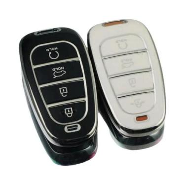 Imagem de Capa De Chave Inteligente TPU Com Borda Prateada Para Hyundai Tucson S