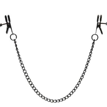 Imagem de Generic Grampos De Metal Ajustáveis Com Corrente Corporal Para Colar Feminino E Masculino, Clipes Pressão Aço Inoxidável, Piercing Mamilo, Joia Falso (Preto)