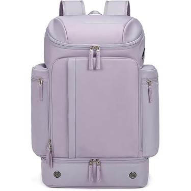 Imagem de Mochila De Viagem Grande, Melhor Mochila De Viagem De Avião Para Homens Mulheres Aprovadas Pela Companhia Aérea Tamanho Do Item Pessoal Do Laptop De 17 Polegadas Mo, Purple, 55 * 20 * 31cm