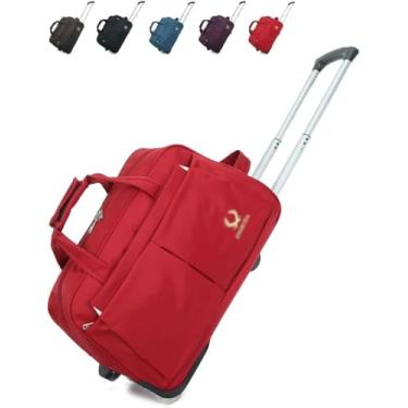 Imagem de Mala De Viagem Com Rodinhas, Mala De Viagem Com Rodas, Mala De Viagem Com Rodinhas, Bagagem De Mão De Negócios Com Rodas, Bolsas De Fim De Semana Durante A Noite, Red