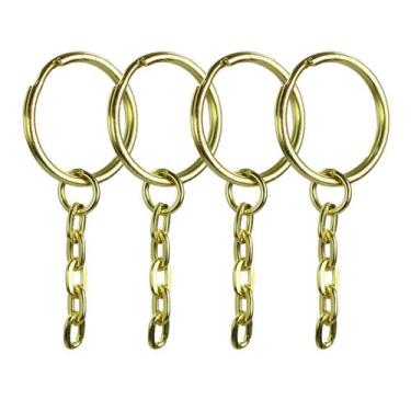 Imagem de Chaveiro Argola Batida Dourado Metalizado 100un 23mm