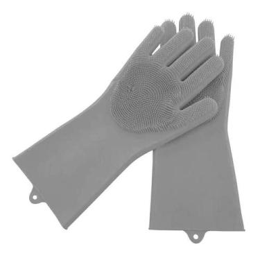 Imagem de Luva Silicone Lava Louça Anti-Térmica Cinza - MARKELK