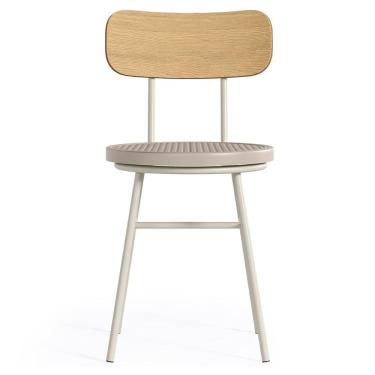 Imagem de Cadeira Retro Decorativa Com Encosto Caramelo Bege Overseas