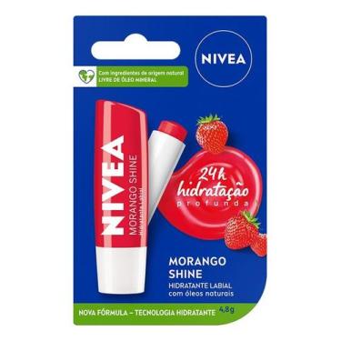 Imagem de Kit c/ 4 Nivea shine protetor labial morango blister 4,8g