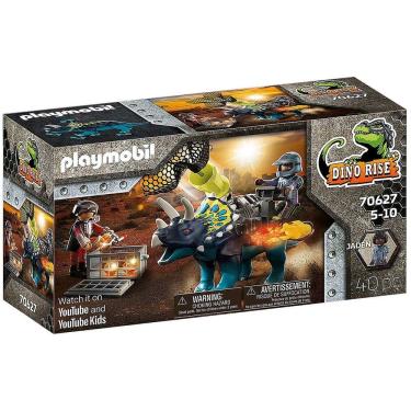 Imagem de Playmobil - Triceratops Batalha Pelas Pedras Lendárias - Dino Rise - 70627