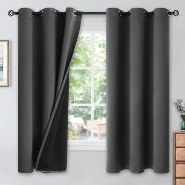 Imagem de Cortinas Blackout YoungStex Dark Grey 160x160cm 2 painéis
