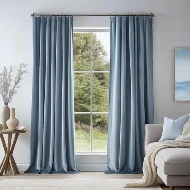 Imagem de Cortinas Topfinel Velvet Blackout 213 cm, azul ardósia, 2 painéis