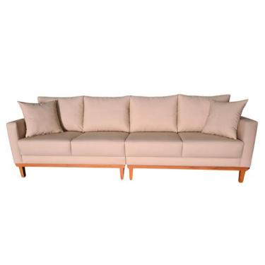 Imagem de Sofá Rússia Base Madeira Tecido Acquablock Bipartido 240cm - 4R Estofa