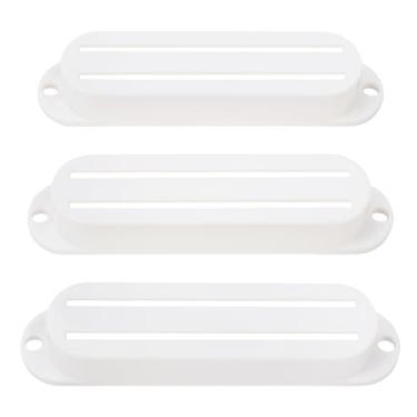 Imagem de Banworks Capas de captador de guitarra elétrica bobina dupla Hot Rail Captador Mini Humbucker moldura para guitarras Strat pacote com 3 JT/SYQG-05 branco