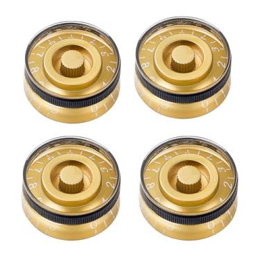 Imagem de Banworks Botões de controle de guitarra elétrica estilo anos 60 Imperiais 24 estrias 2 tons 2 botões de volume 6 mm (15/162.6 cm) para guitarras elétricas Gibson Les Paul SG Pacote com 4 JT/XN-08