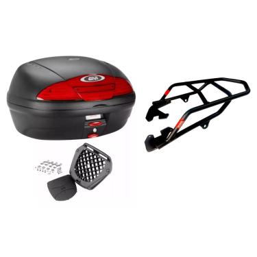 Imagem de Bau Bauleto 45L Monolock Simply E450n Givi + Bagageiro Traseiro Titan 160 2025 Fan Start Preto