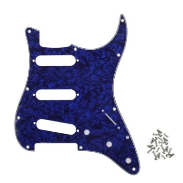 Imagem de ROZILO Blue Pearl SSS 11 Furos Strat Placa Pickguard para guitarra elétrica USA/México Stratocaster Peças de guitarra estilo moderno