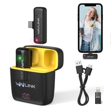 Imagem de WAVLINK Microfone de lapela sem fio para iPhone Android Vlog, sistema de microfone de lapela com clipe e entradas Lightning e USB-C e capa de bateria para YouTube Facebook Live, gravação de vídeo (1