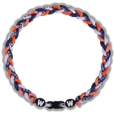 Imagem de Willtok Colar de beisebol premium de 45,7 cm com design de tornado de corda tripla trançada de nylon, 18 inch, Couro e nylon, Sem Pedra Preciosa