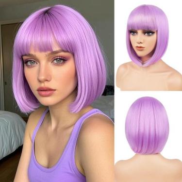 Imagem de Peruca BATISI Light Purple Bob 30cm sintética para mulheres