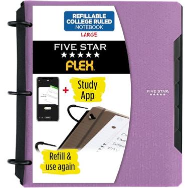 Imagem de Five Star Fichário híbrido flexível, fichário de 2,5 cm com abas, caderno e fichário de 3 anéis tudo em um, roxo (29328AB6)