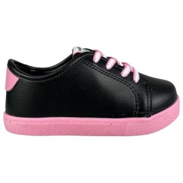 Imagem de Tênis Casual Infantil Menina Molekinha Bebe Napa Confortavel (Preto/Rosa, BR, Criança de 1 a 3 anos, Numérico, 25)